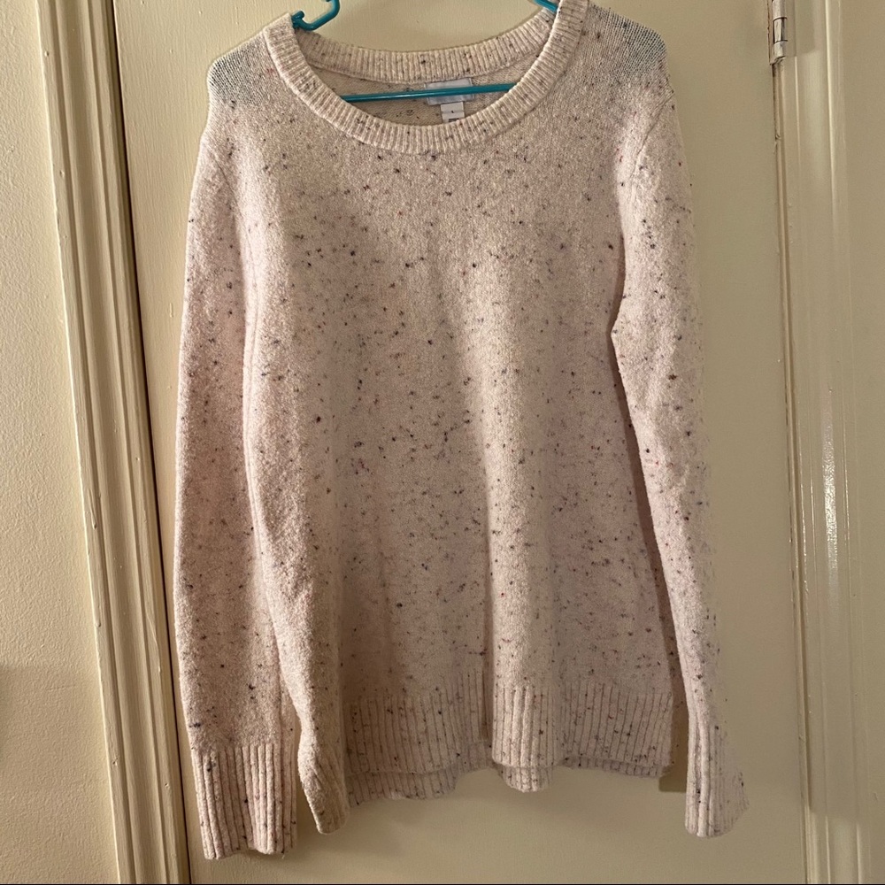 Old Navy White with Small Color Dots Sweater Large